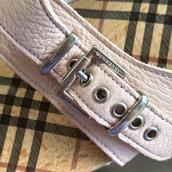 Burberry Nova Check Pink Wooden Brigitte Slides in Box Size 40 - Picture 3 of 15